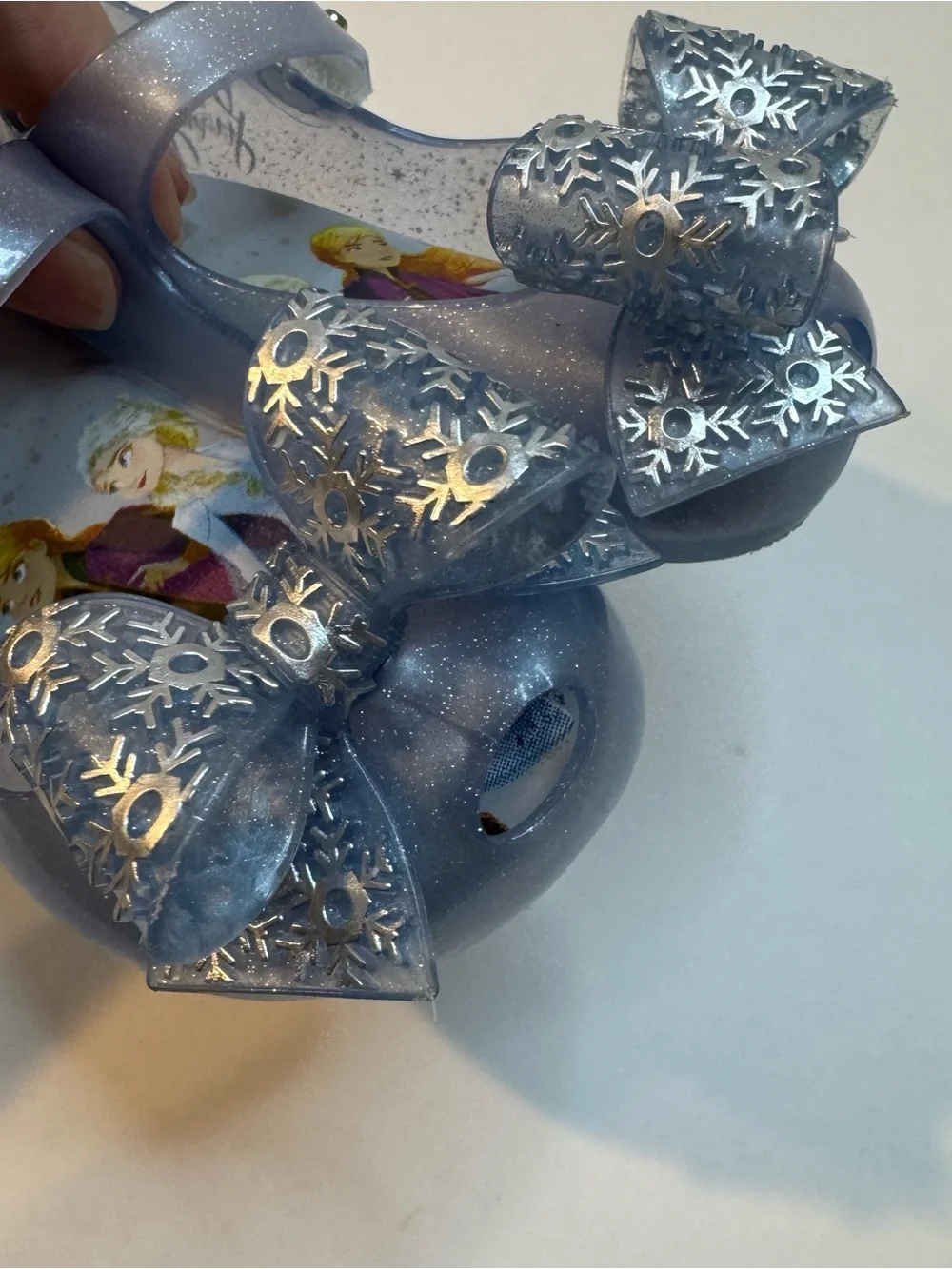 Mini Melissa Ultragirl + Disney Frozen Glitter Bow Maryjane shoes Blue size 8